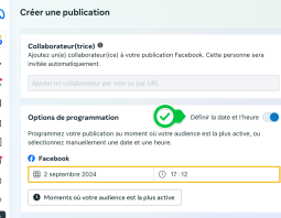 planifier un post Facebook