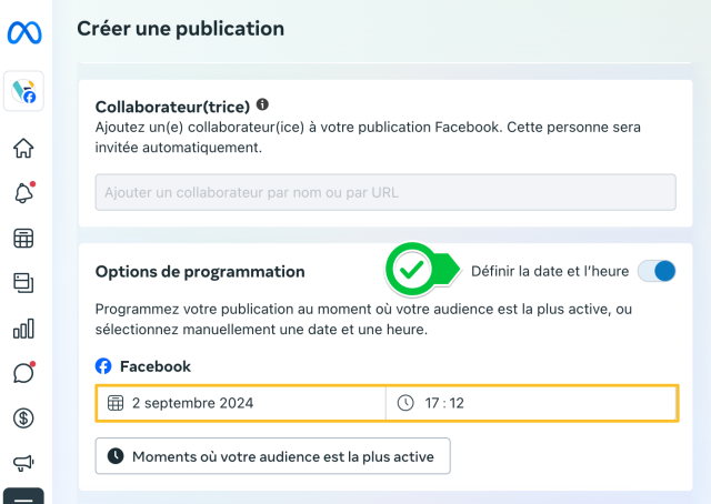 planifier un post Facebook