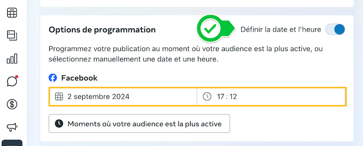 programmer un post Facebook à une date précise