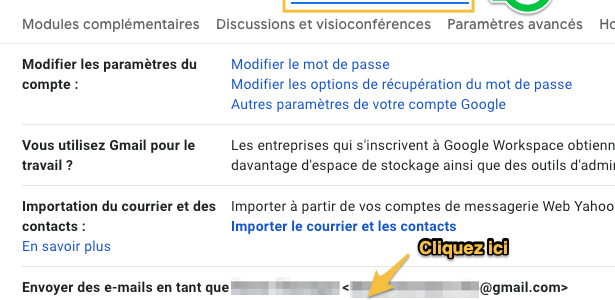 Ajout d'une adresse mail supplémentaire dans Gmail