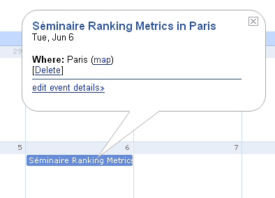 Séminaire Ranking Metrics dans Google Calendar
