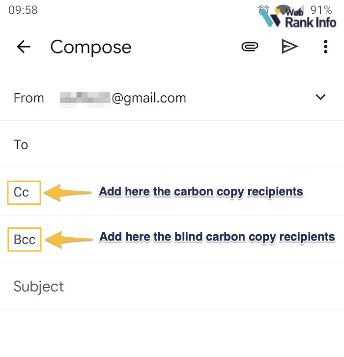 How To Send An Email As A Blind Copy Gmail Cc And Bcc 