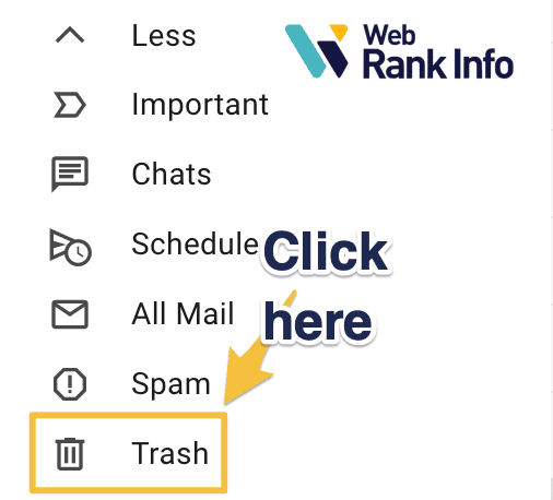 Accessing the Gmail trash